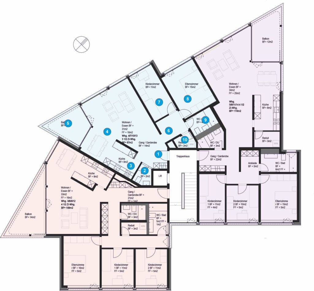 Wohnung Regelgeschoss Mitte virtueller Rundgang